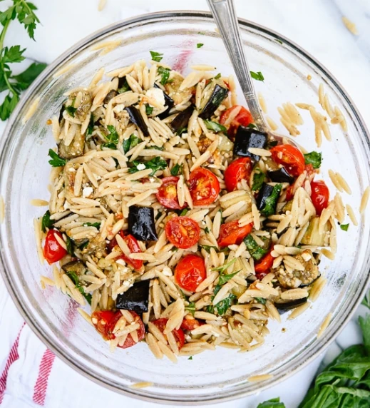 Eggplant and Tomato Orzo